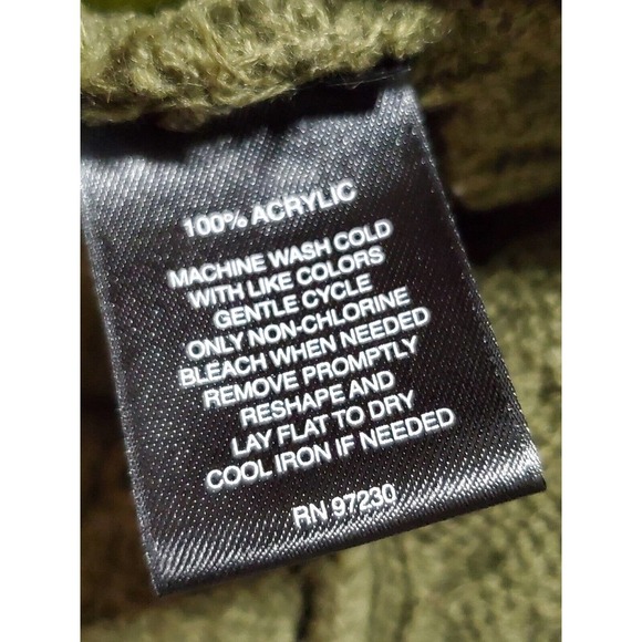 Signature 1 Studio Women Olive Green Acrylic Long Sleeve Open Front Cardigan 1X - Picture 9 of 12